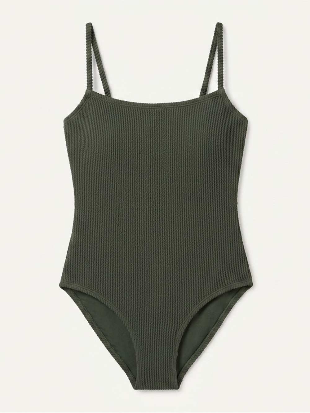 Kona Sol Olive Green Ribbed One-Piece Swimsuit